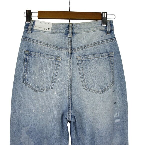 PacSun Pac Sun '90s Boyfriend Ripped Jeans Streetwear Size 25 Distressed - Picture 11 of 13